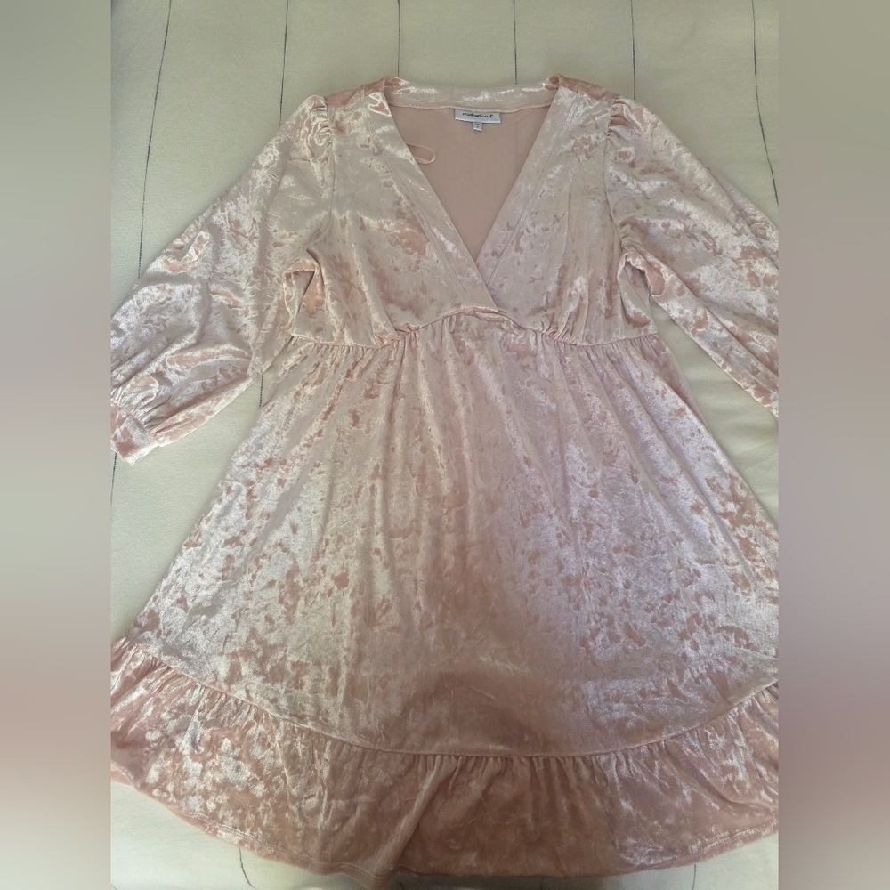 Motherhood Maternity Pink Velvet Dress